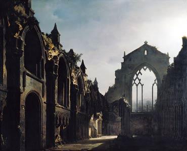 louis daguerre Ruins of Holyrood Chapel by Louis Daguerre oil painting picture
